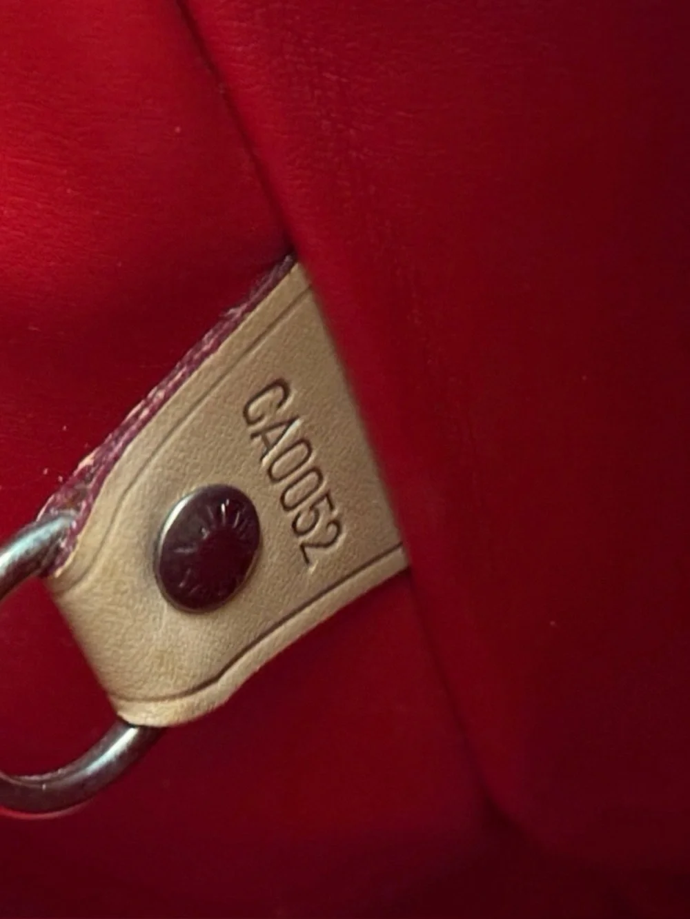 Louis Vuitton Authentic Red Patent Tote Bag with Leather Handless/Trim